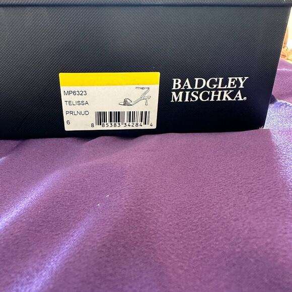Badgley Mischka Party Telissa Kitten High Heel Sandal Size 6 Wedding Prom Dance - Picture 11 of 12